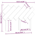 Sengegavl Hvit 122,5X3X80,5 Cm Heltre Furu