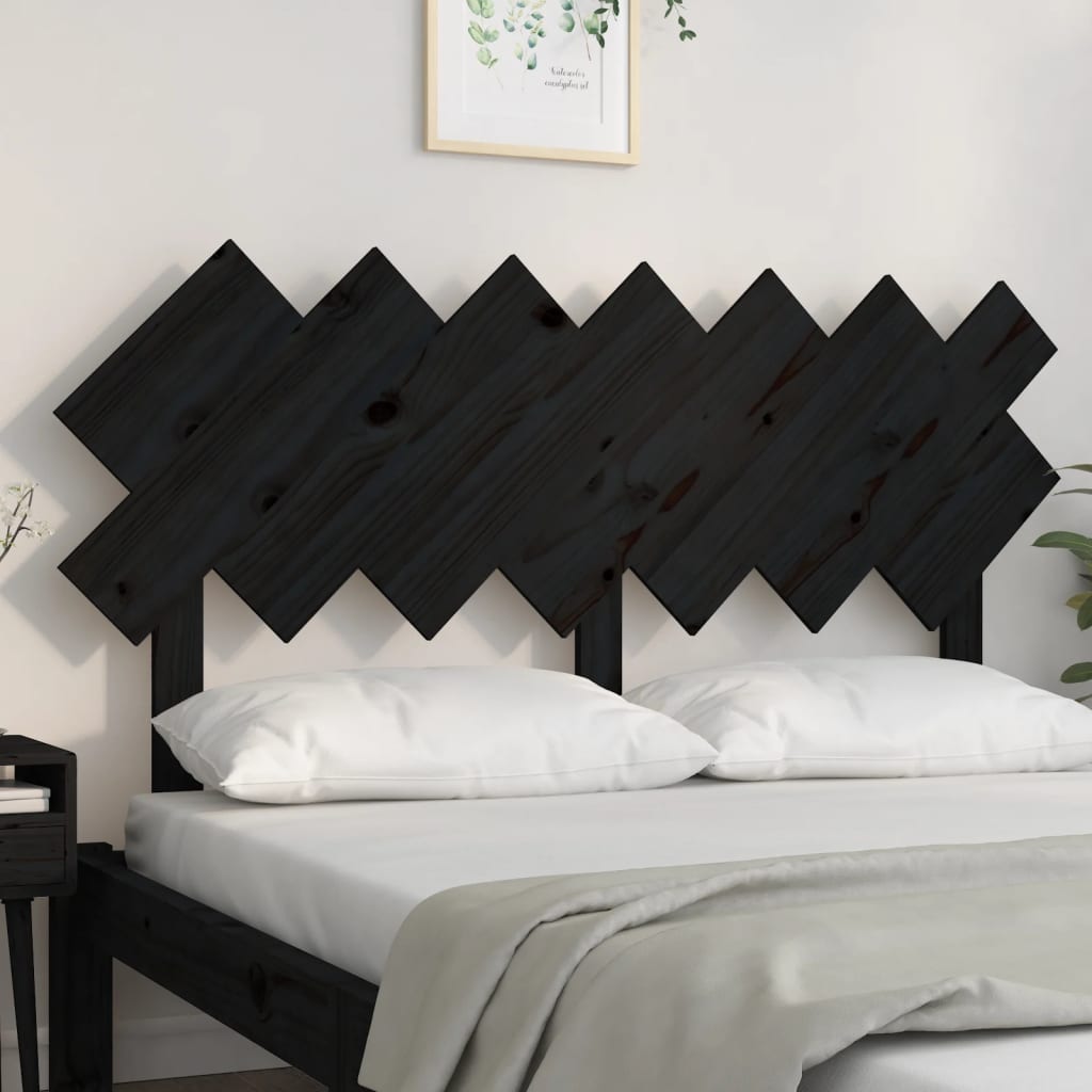 Sengegavl Svart 141X3X80,5 Cm Heltre Furu