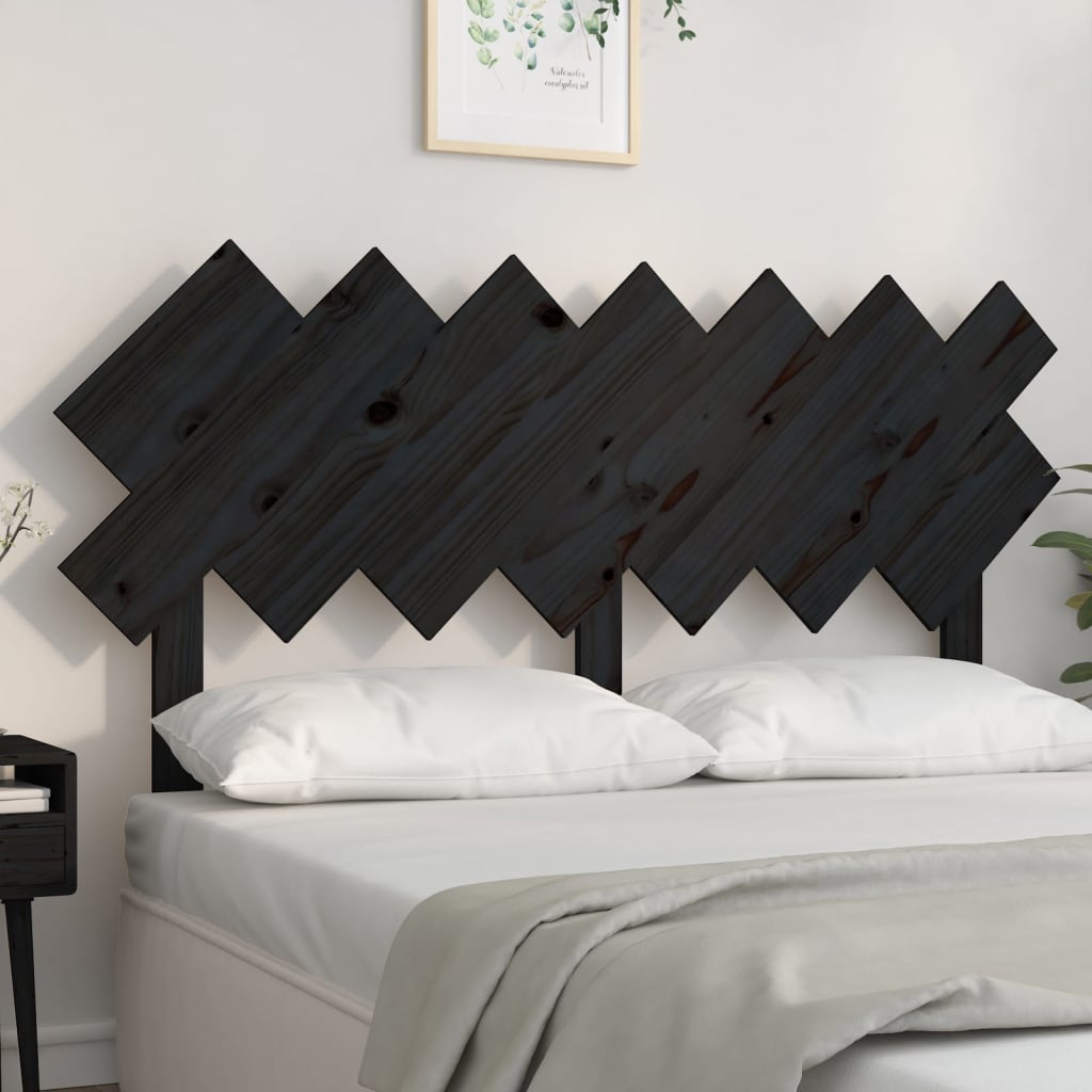 Sengegavl Svart 141X3X80,5 Cm Heltre Furu
