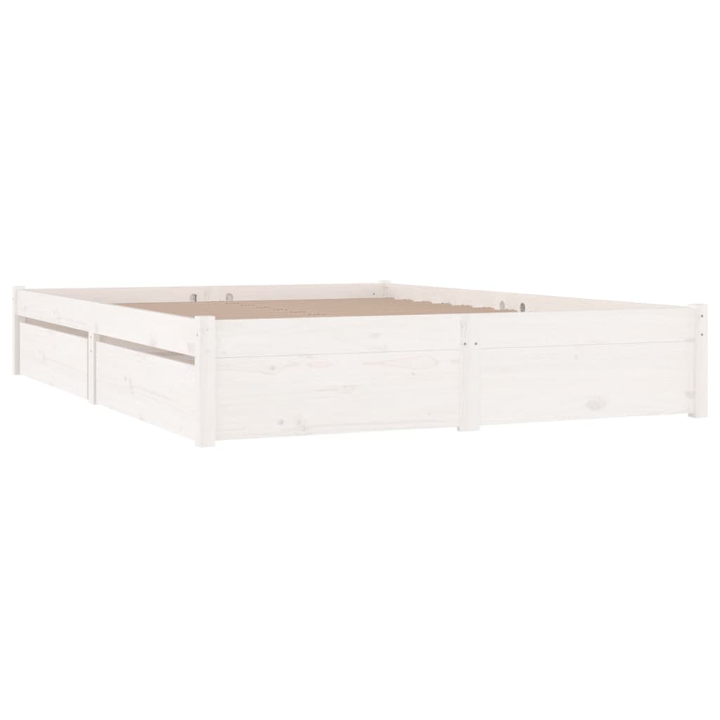 Sengeramme Med Skuffer Hvit 140X190 Cm
