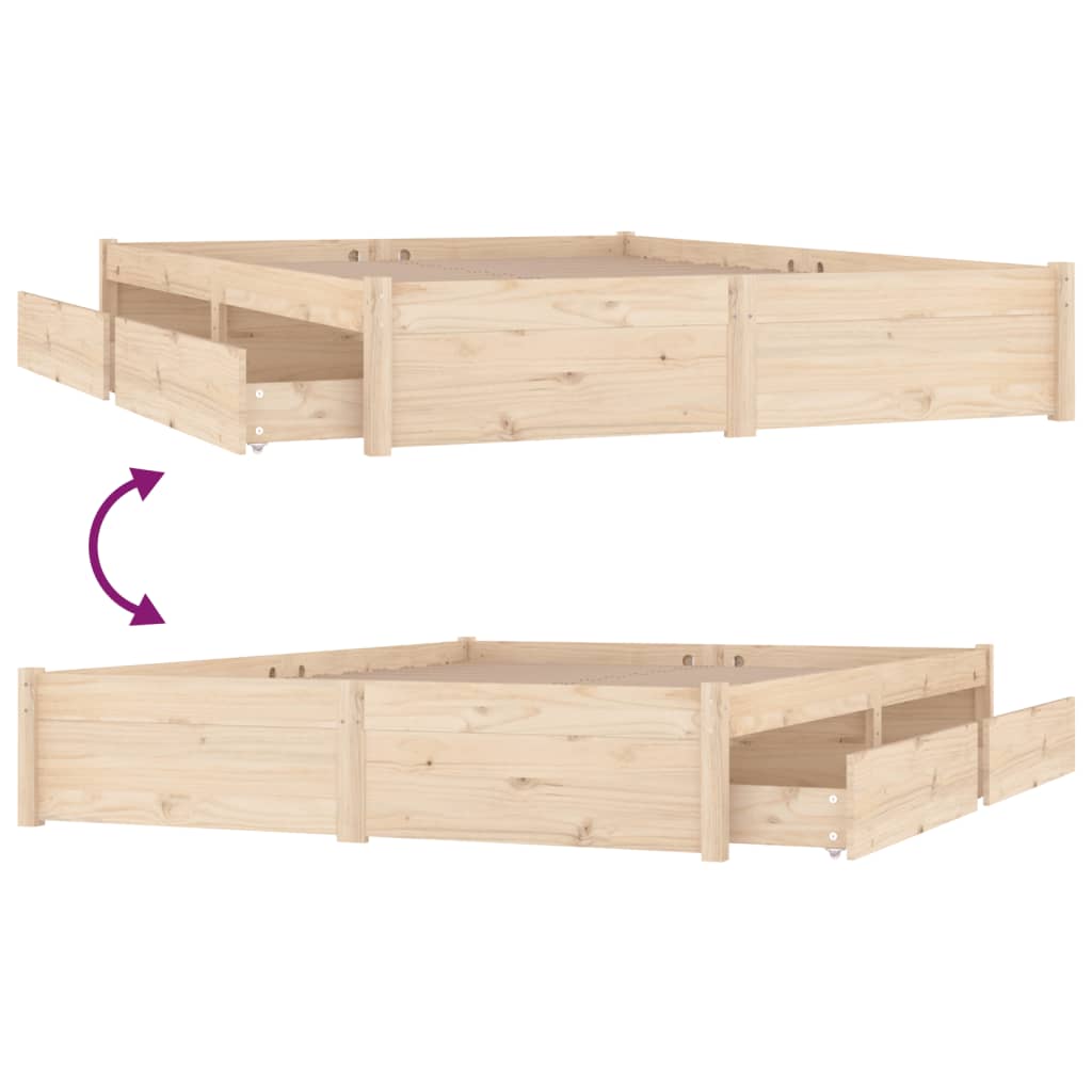 Sengeramme Uten Madrass Med Skuffer 120X200 Cm