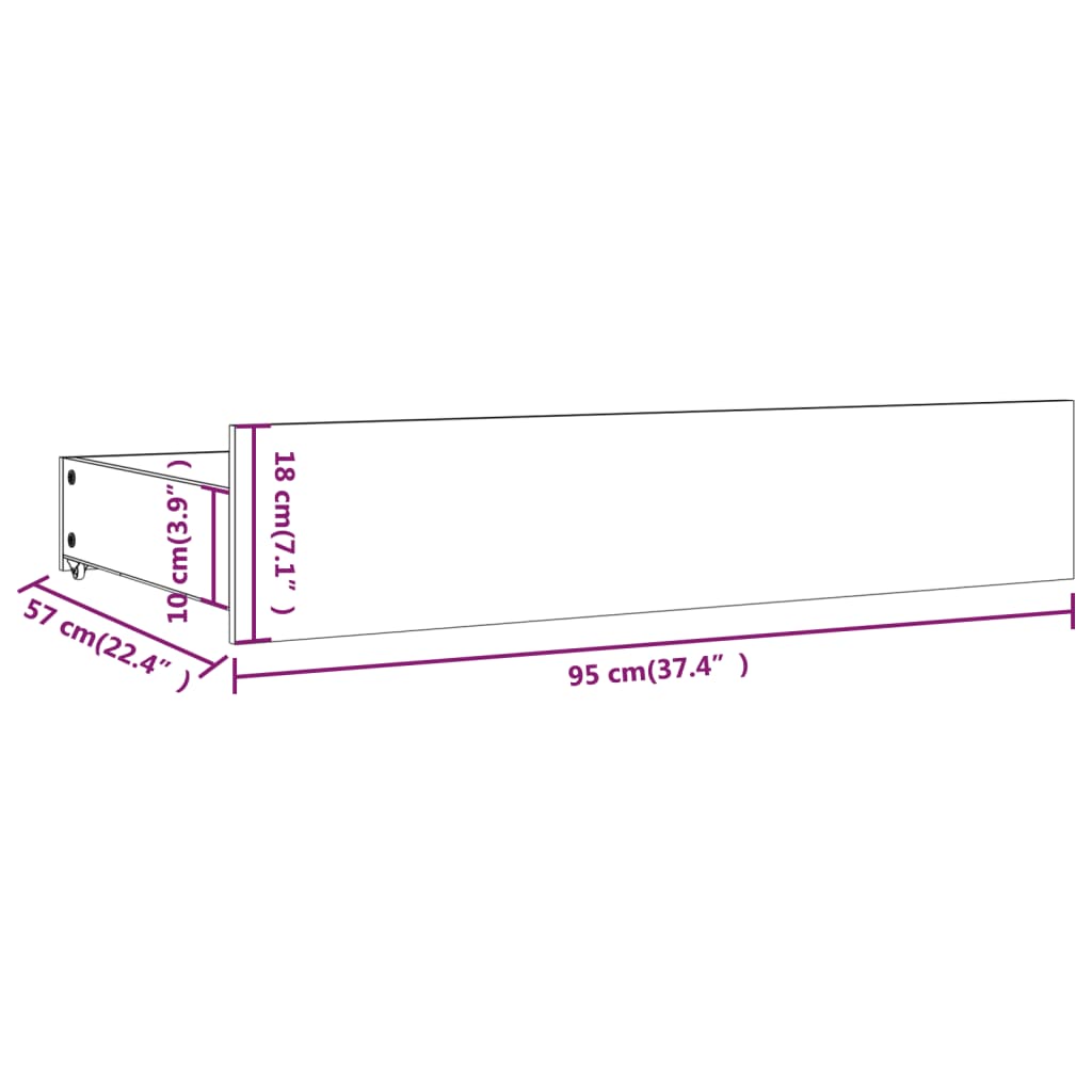Sengeramme Med Skuffer Hvit 180X200 Cm Super King