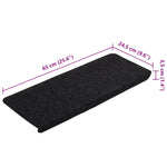 Selvklebende Trappematter 15 Stk 65X24,5X3,5 Cm Svart