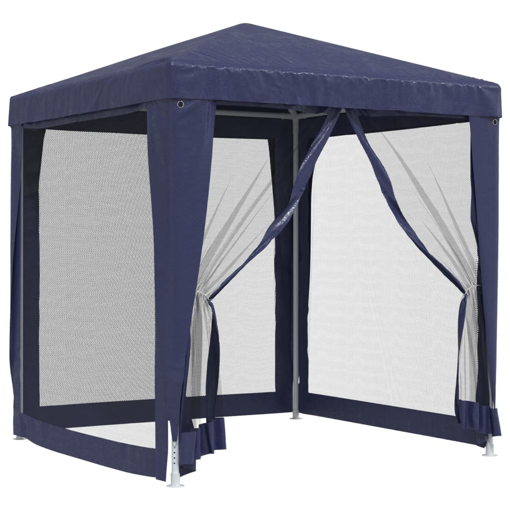 Festtelt Med 4 Sidevegger Av Netting Blå 2X2 M Hdpe