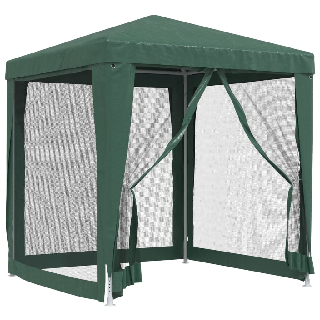 Festtelt Med 4 Sidevegger Av Netting Grønn 2X2 M Hdpe