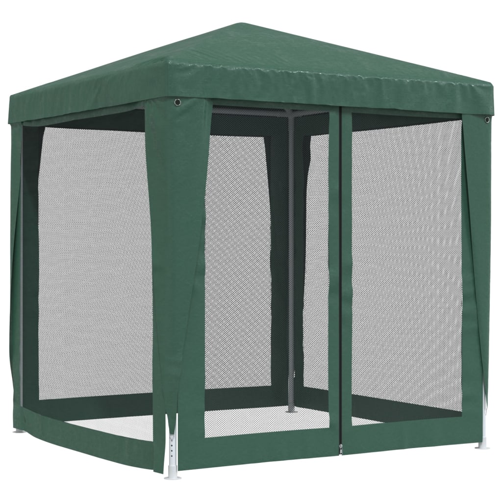 Festtelt Med 4 Sidevegger Av Netting Grønn 2X2 M Hdpe
