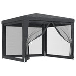 Festtelt Med 4 Sidevegger Av Netting Antrasitt 3X3 M Hdpe