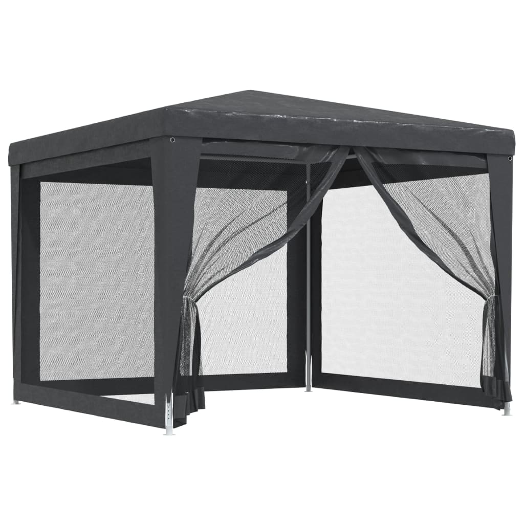 Festtelt Med 4 Sidevegger Av Netting Antrasitt 3X3 M Hdpe