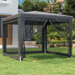 Festtelt Med 4 Sidevegger Av Netting Antrasitt 3X3 M Hdpe