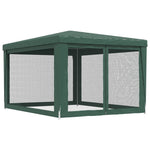 Festtelt Med 4 Sidevegger Av Netting Grønn 3X4 M Hdpe