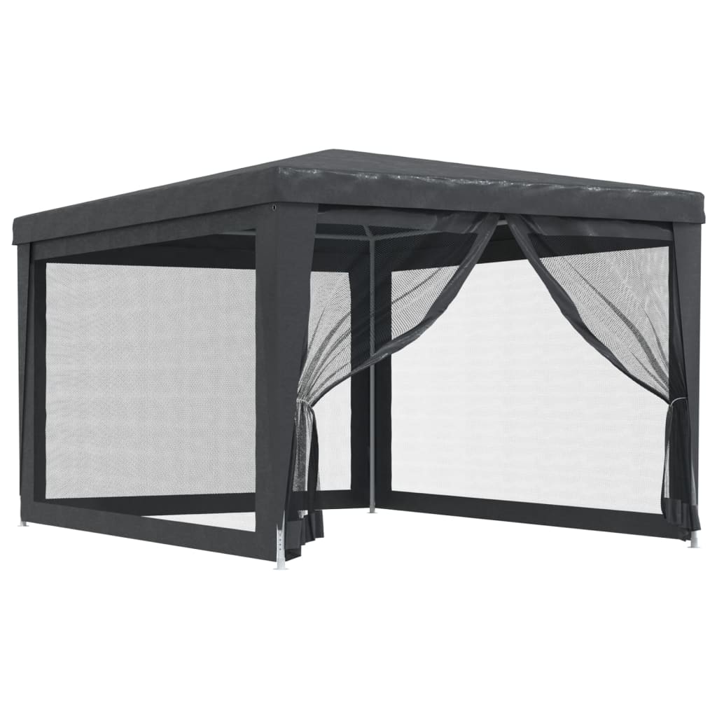 Festtelt Med 4 Sidevegger Av Netting Antrasitt 3X4 M Hdpe