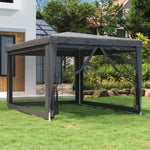 Festtelt Med 4 Sidevegger Av Netting Antrasitt 3X4 M Hdpe