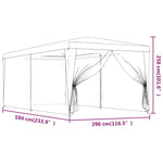 Festtelt Med 6 Sidevegger Av Netting Antrasitt 3X6 M Hdpe