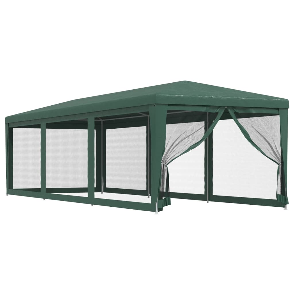 Festtelt Med 8 Sidevegger Av Netting Grønn 3X9 M Hdpe