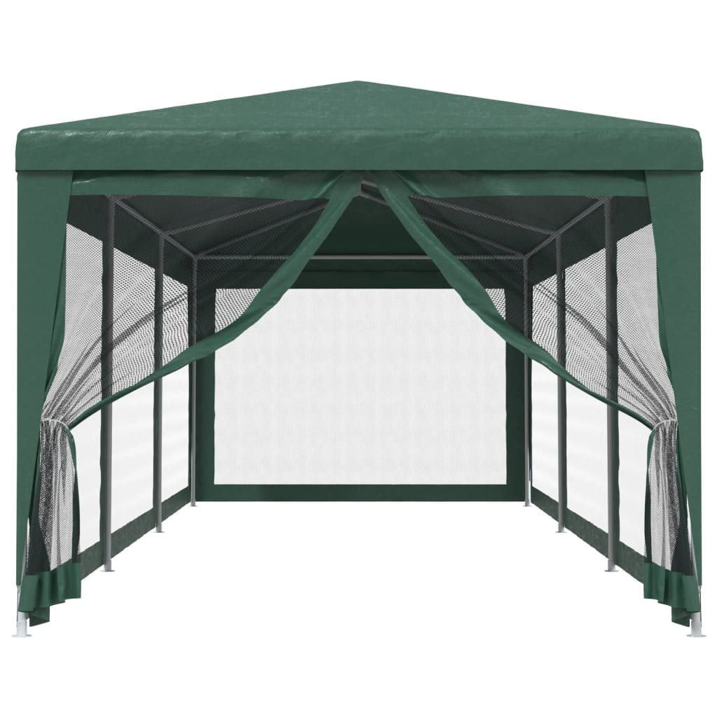 Festtelt Med 8 Sidevegger Av Netting Grønn 3X9 M Hdpe
