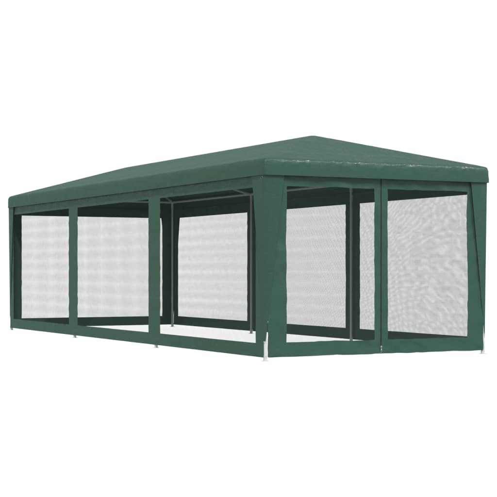 Festtelt Med 8 Sidevegger Av Netting Grønn 3X9 M Hdpe