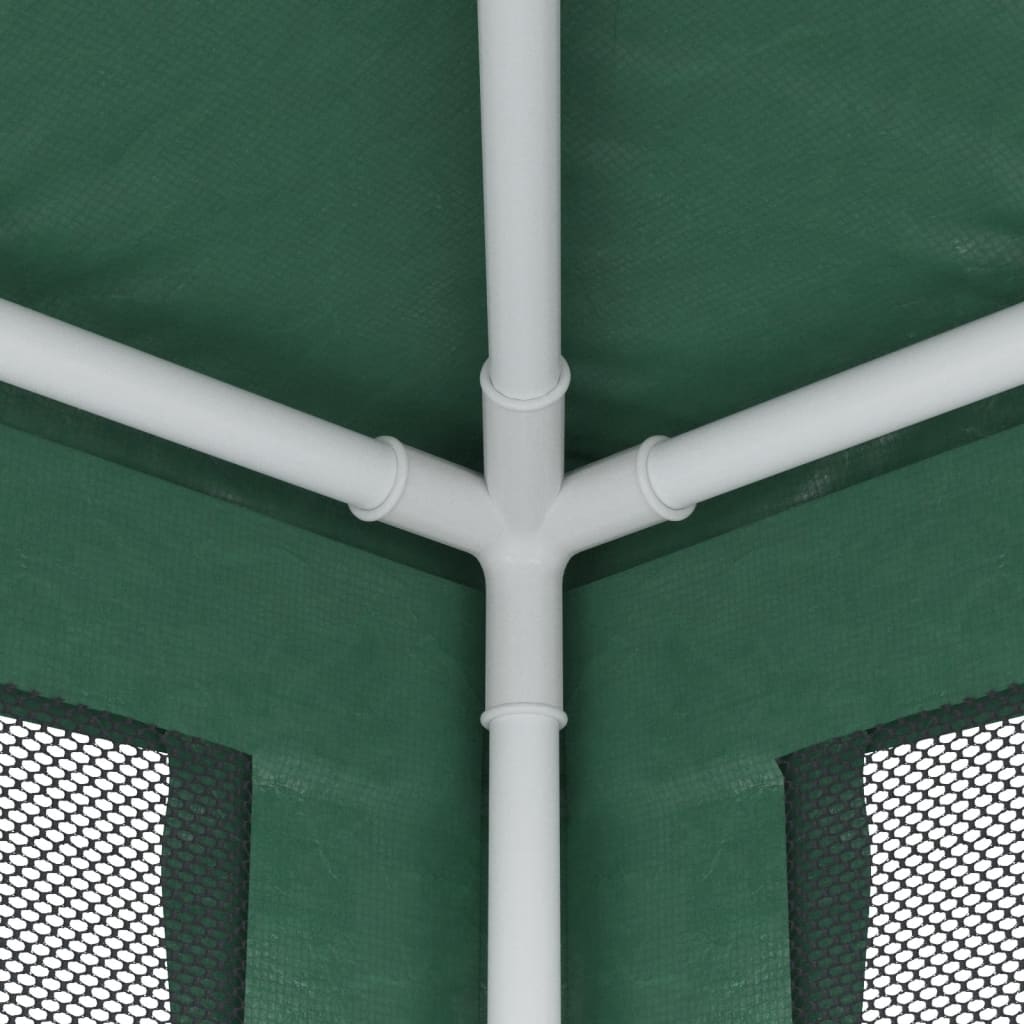 Festtelt Med 8 Sidevegger Av Netting Grønn 3X9 M Hdpe