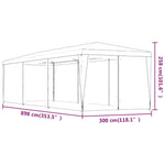 Festtelt Med 8 Sidevegger Av Netting Grønn 3X9 M Hdpe