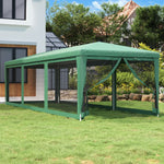 Festtelt Med 8 Sidevegger Av Netting Grønn 3X9 M Hdpe