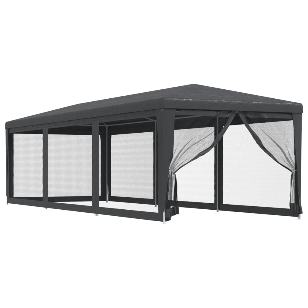 Festtelt Med 8 Sidevegger Av Netting Antrasitt 3X9 M Hdpe