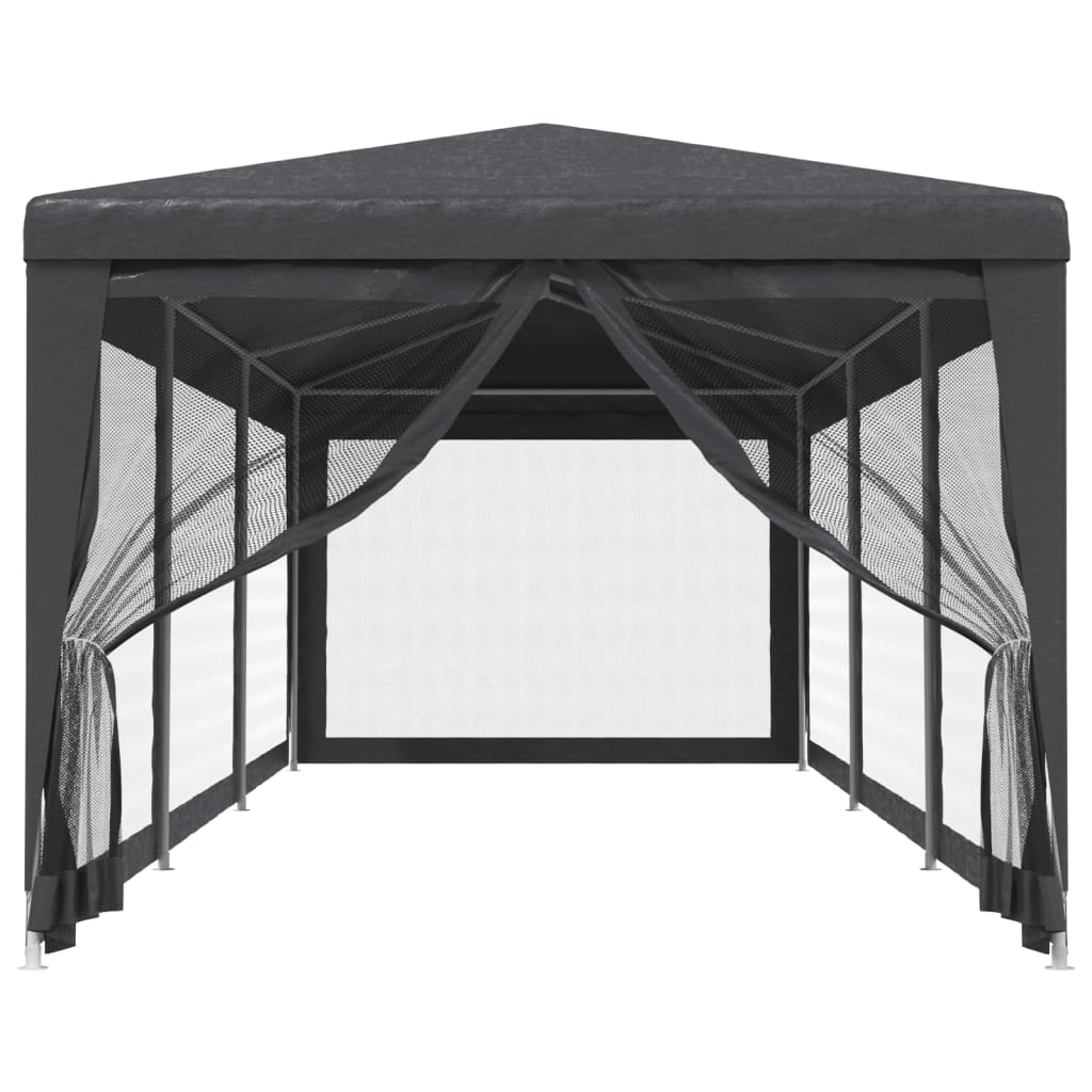 Festtelt Med 8 Sidevegger Av Netting Antrasitt 3X9 M Hdpe