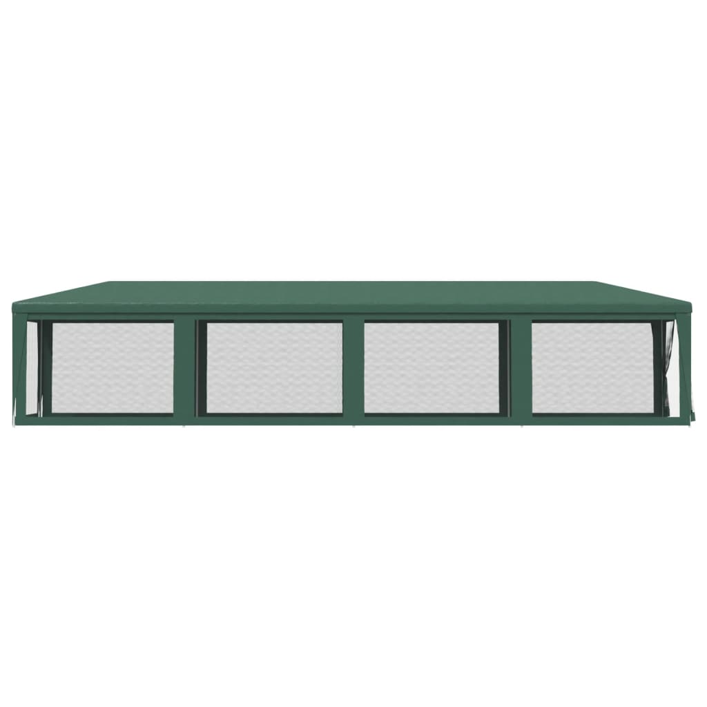 Festtelt Med 10 Sidevegger Av Netting Grønn 3X12 M Hdpe