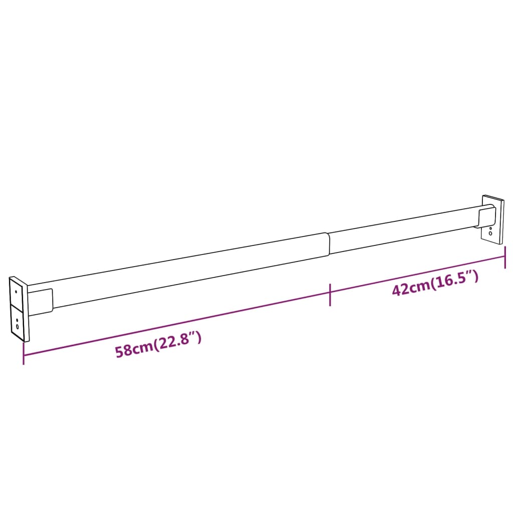 Teleskopiske Garderobestenger 4 Stk Sølv 58-100 Cm