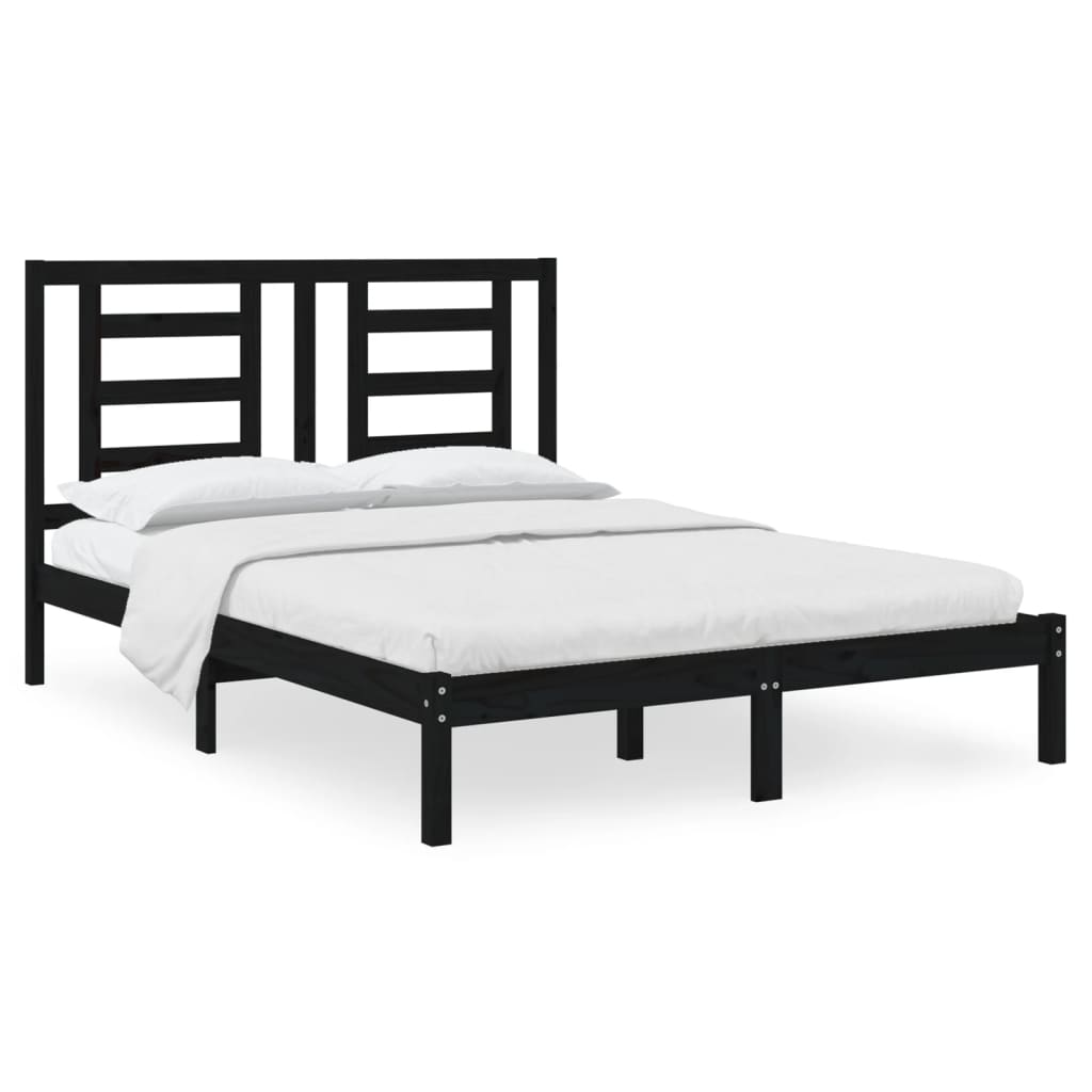 Sengeramme Svart Heltre Furu 140X190 Cm
