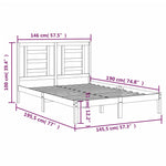 Sengeramme Svart Heltre Furu 140X190 Cm