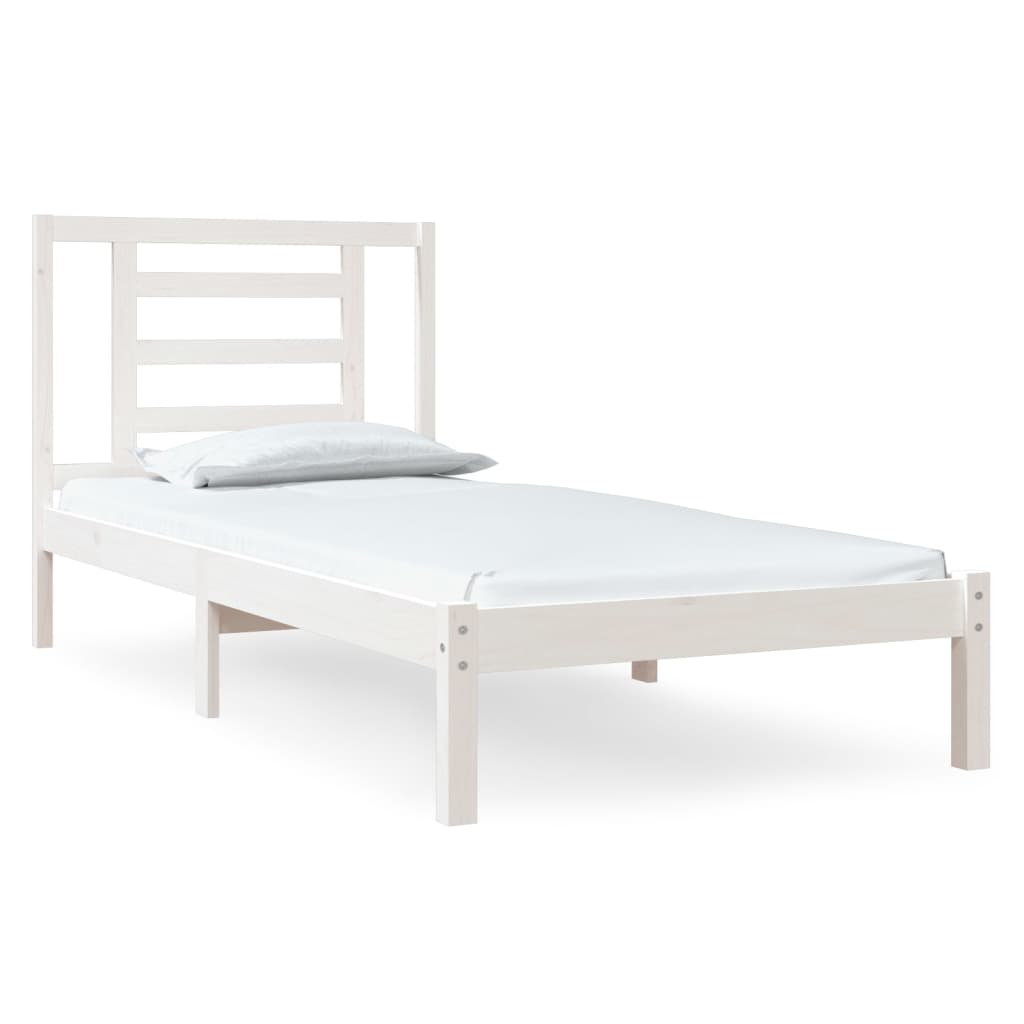 Sengeramme Uten Madrass Hvit 90X200 Cm Heltre Furu