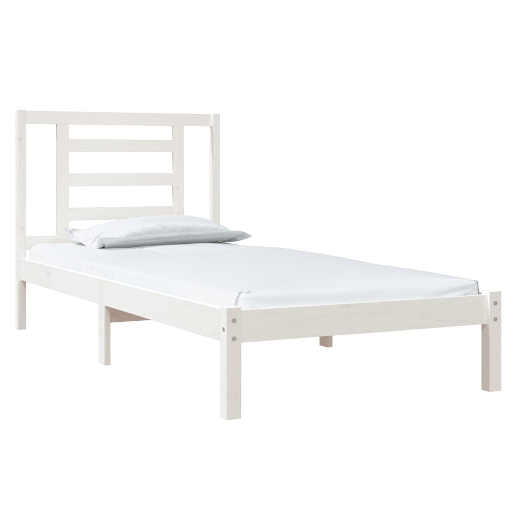 Sengeramme Uten Madrass Hvit 90X200 Cm Heltre Furu