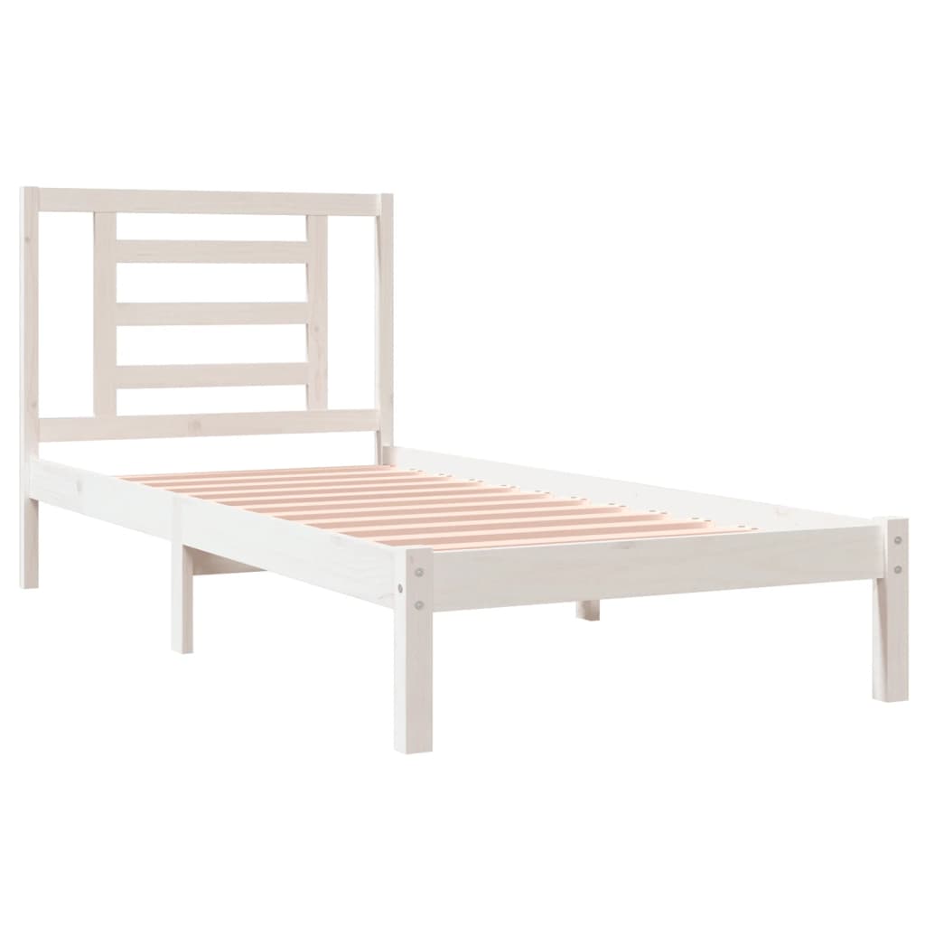 Sengeramme Uten Madrass Hvit 90X200 Cm Heltre Furu