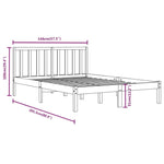 Sengeramme Svart Heltre Furu 140X190 Cm