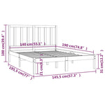 Sengeramme Svart Heltre Furu 140X190 Cm