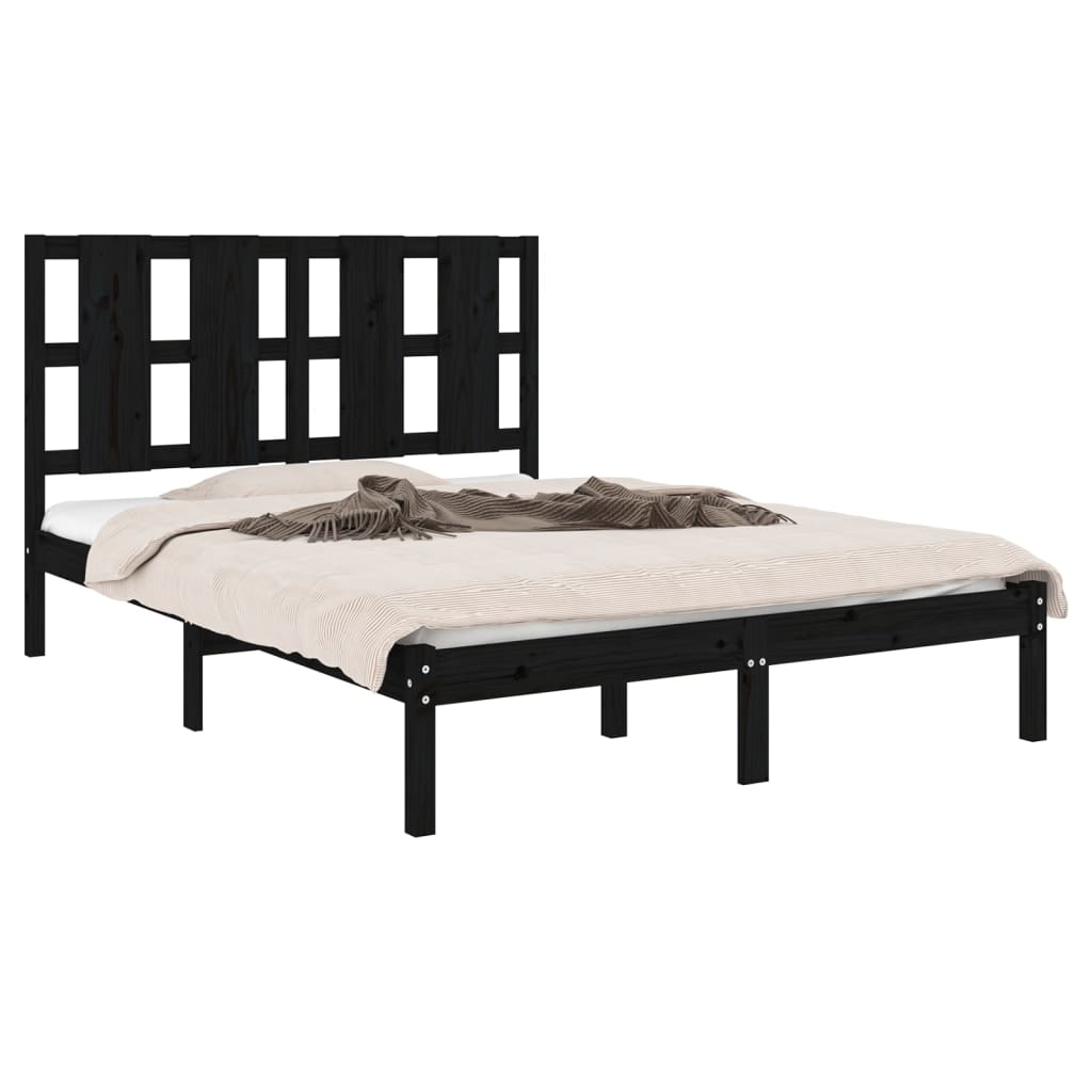 Sengeramme Svart Heltre Furu 140X190 Cm