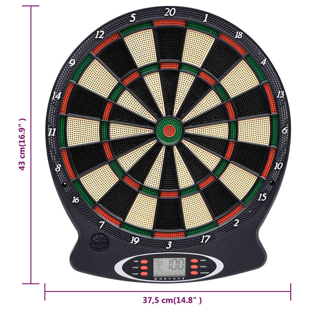 Elektronisk Dartskive Med Piler Svart Polypropylen