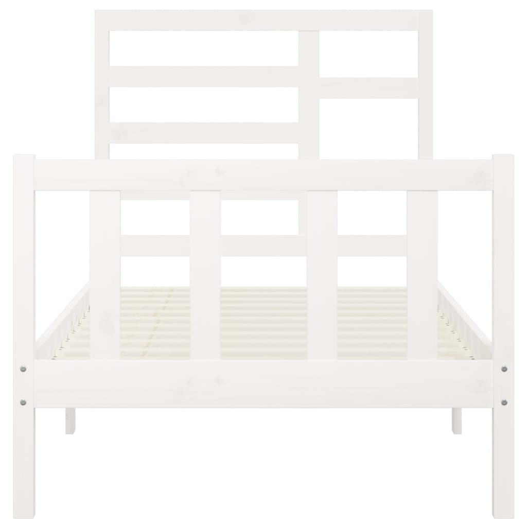 Sengeramme Uten Madrass Hvit 90X200 Cm Heltre Furu