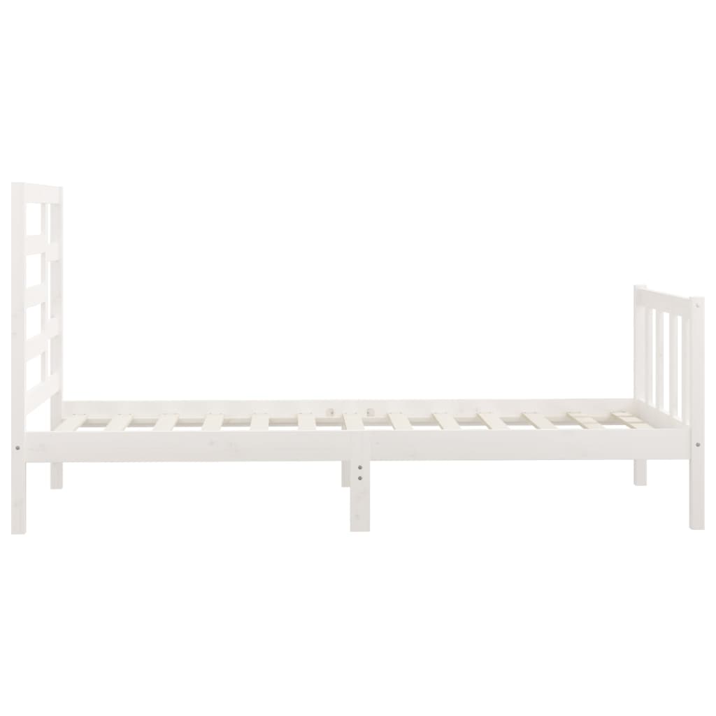 Sengeramme Uten Madrass Hvit 90X200 Cm Heltre Furu