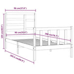 Sengeramme Uten Madrass Hvit 90X200 Cm Heltre Furu