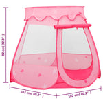 Leketelt Med 250 Baller Rosa 102X102X82 Cm