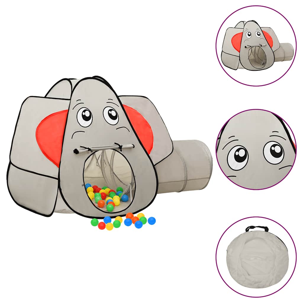 Leketelt For Barn Elefant Med 250 Baller Grå 174X86X101 Cm