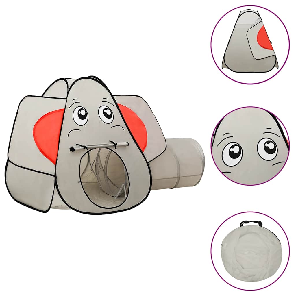 Leketelt For Barn Elefant Med 250 Baller Grå 174X86X101 Cm