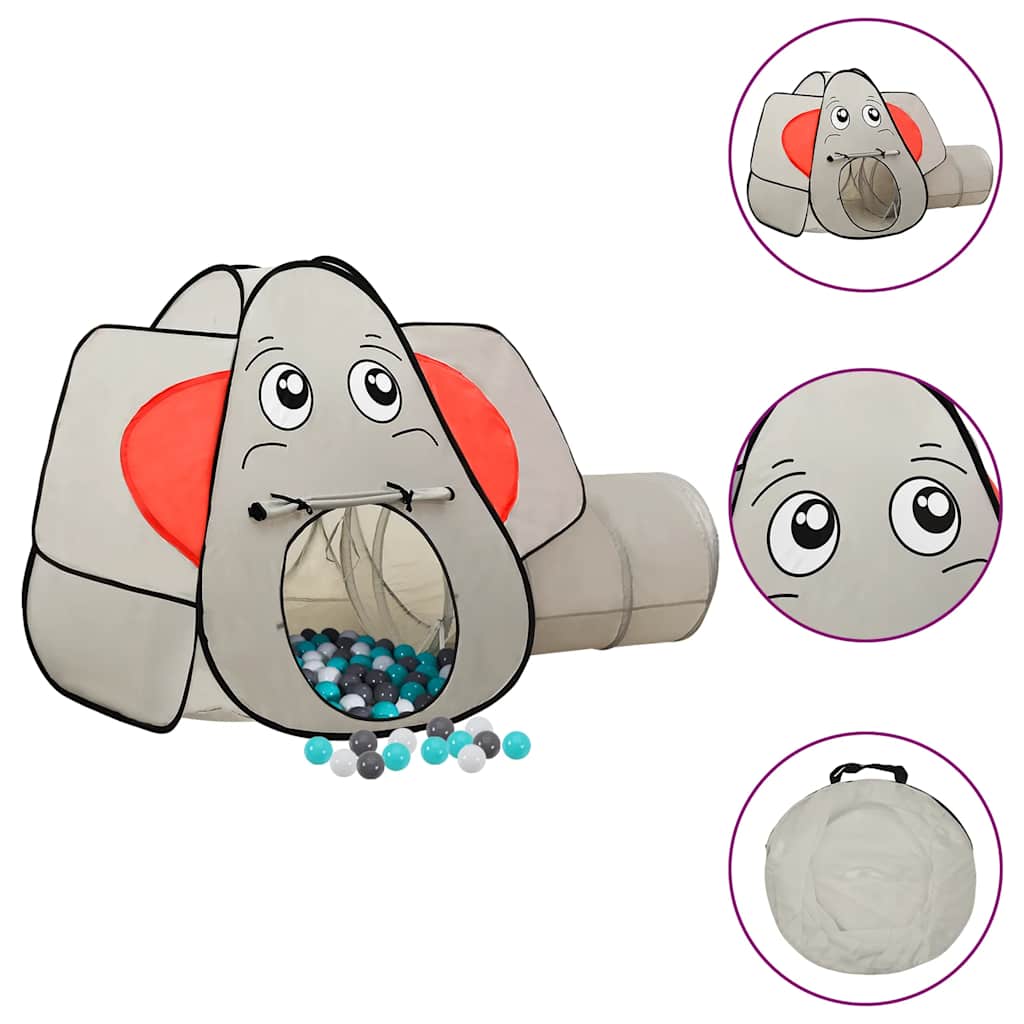 Leketelt For Barn Elefant Med 250 Baller Grå 174X86X101 Cm