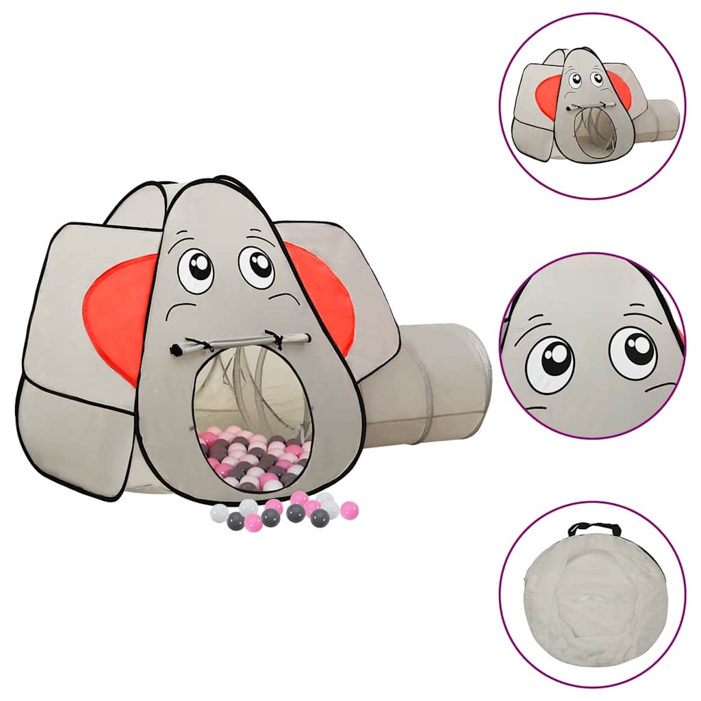 Leketelt For Barn Elefant Med 250 Baller Grå 174X86X101 Cm