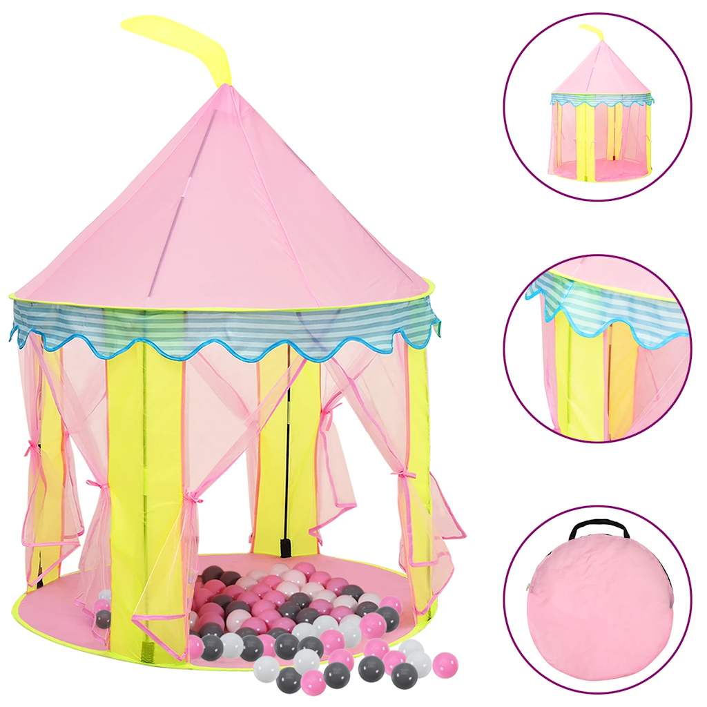 Leketelt Med 250 Baller Rosa 100X100X127 Cm