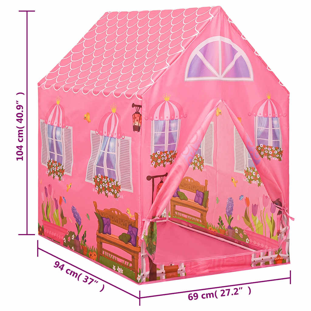 Leketelt Med 250 Baller Rosa 69X94X104 Cm