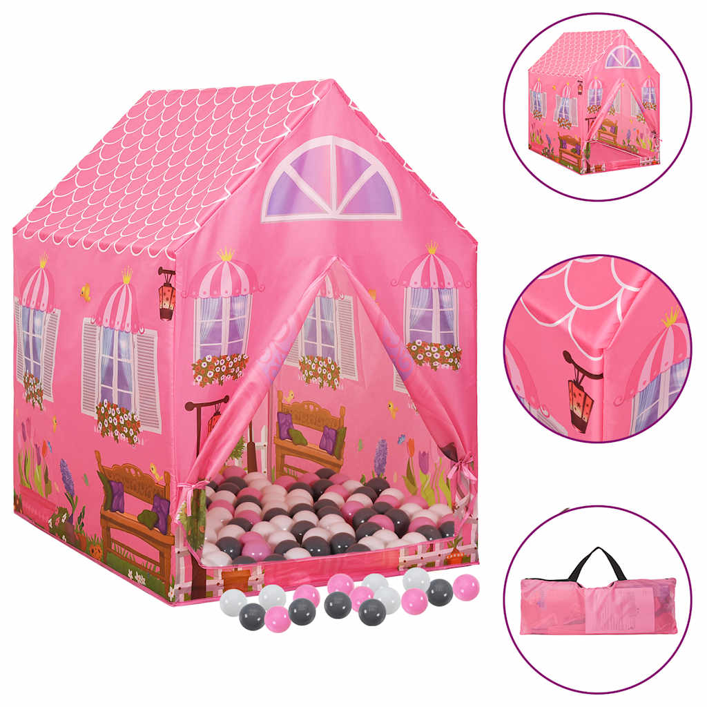 Leketelt Med 250 Baller Rosa 69X94X104 Cm