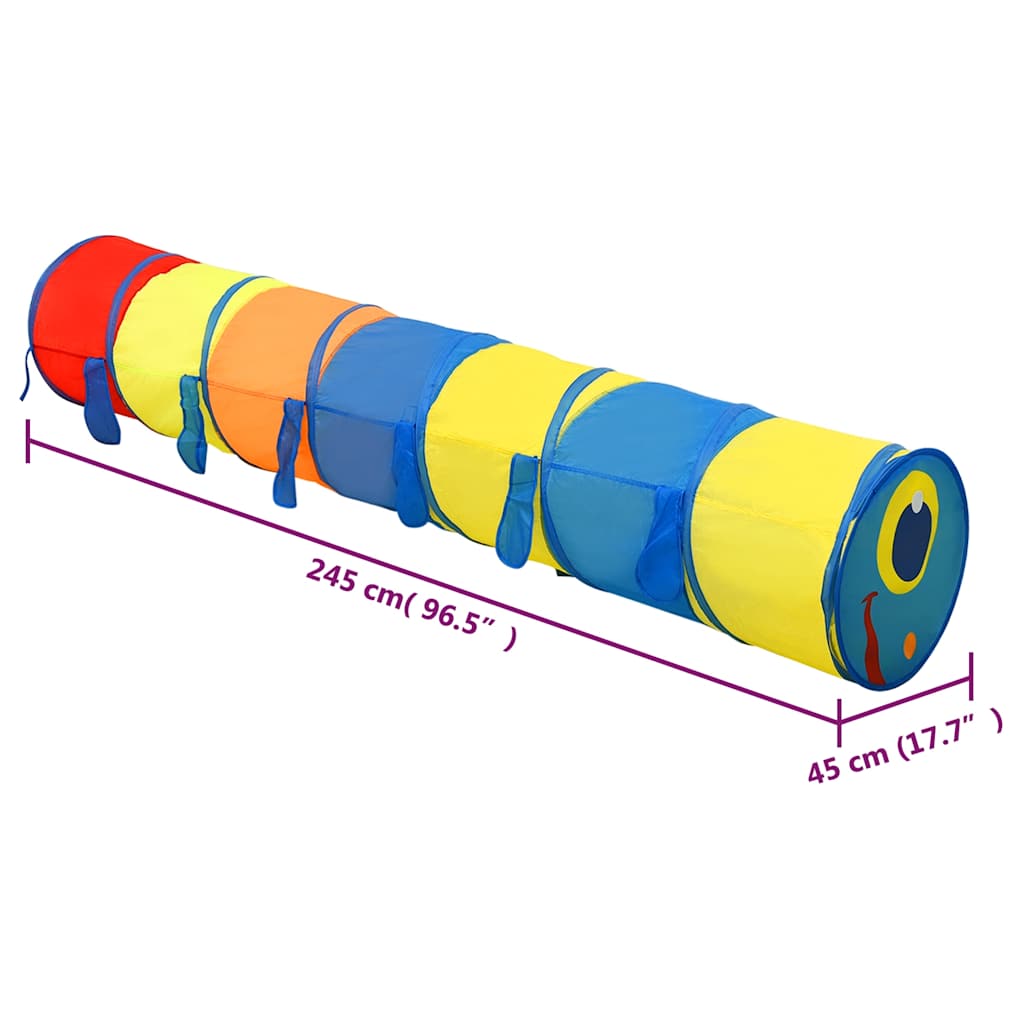 Leketunnel For Barn Med 250 Baller Flerfarget 245 Cm Polyester