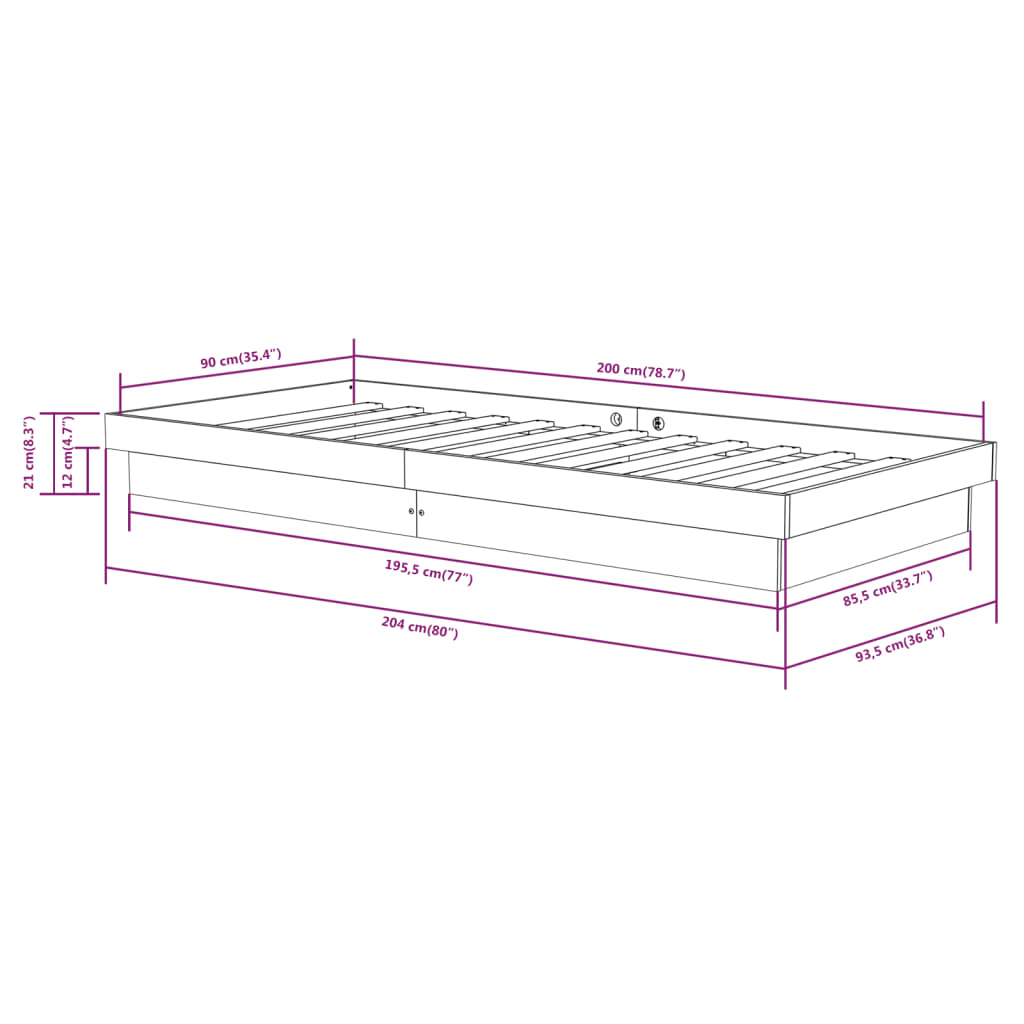 Sengeramme Heltre 90X200 Cm