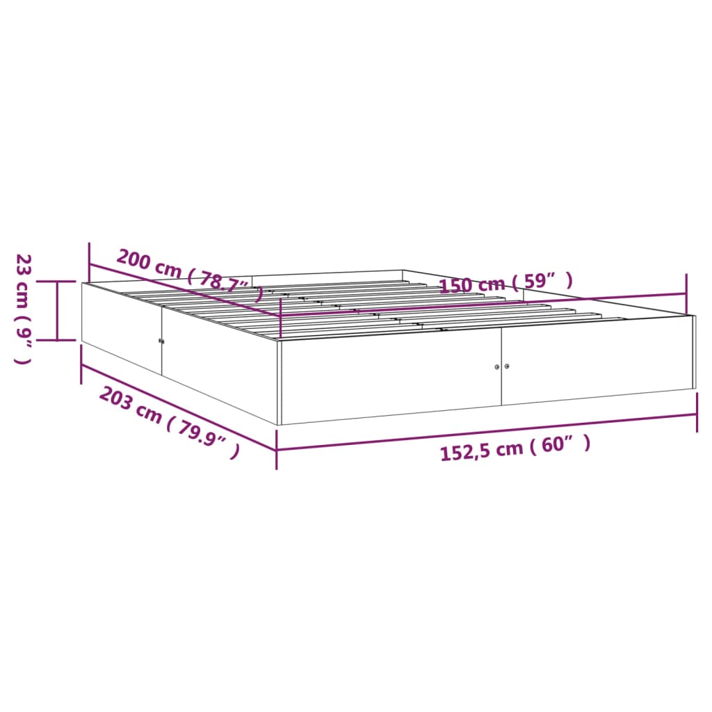 Sengeramme Hvit Heltre 150X200 Cm King Size
